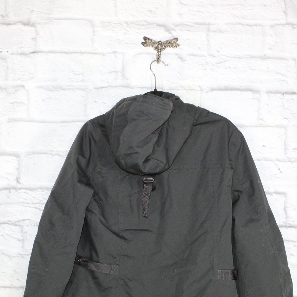 LL BEAN Black Nylon Polyester Long Hoody Winter Coat Size M - Picture 5 of 8